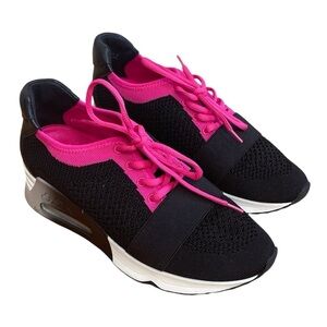 Ash AS-Lacey women’s Sneakers Platform Sz 38 Knit Sports Casual Black Pink